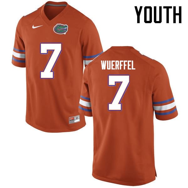 Youth NCAA Florida Gators Danny Wuerffel #7 Stitched Authentic Nike Orange College Football Jersey ITF4865KL